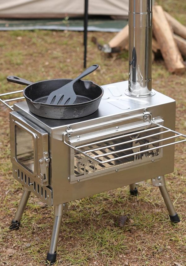 360不锈钢双面窗花_02(1) Stainless steel Tent Stove(S & L size)(Single-sided & double-sided glass)