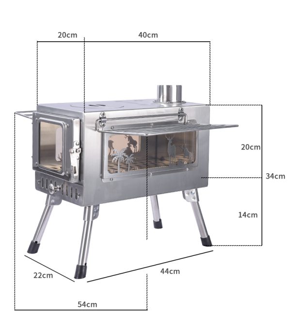 360不锈钢双面窗花_11 Stainless steel Tent Stove(S & L size)(Single-sided & double-sided glass)