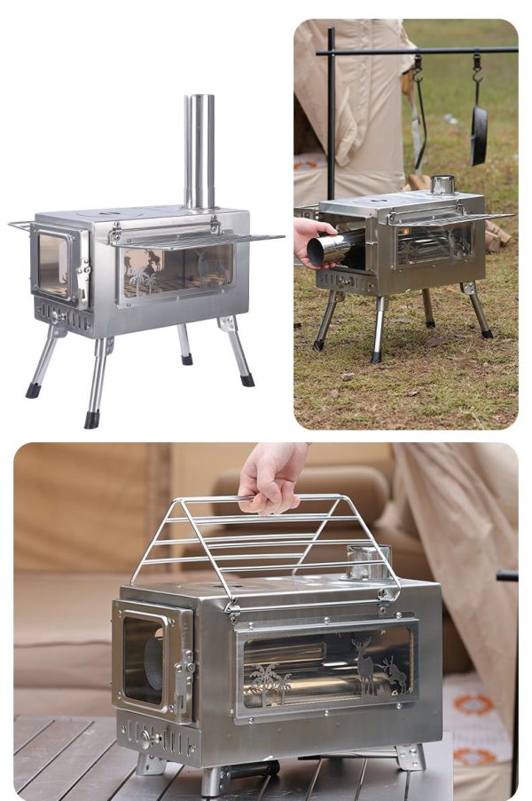360不锈钢双面窗花_12(1) Stainless steel Tent Stove(S & L size)(Single-sided & double-sided glass)