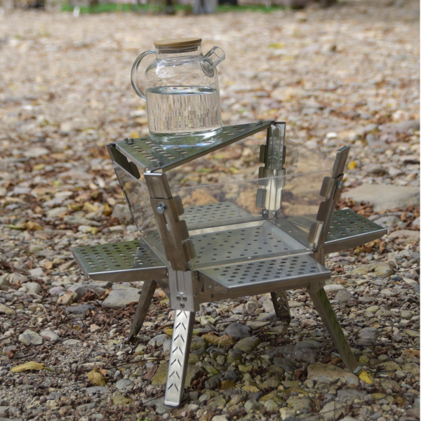 DSC_0537(1) Foldable Four-sided glass heating&barbecue brazier