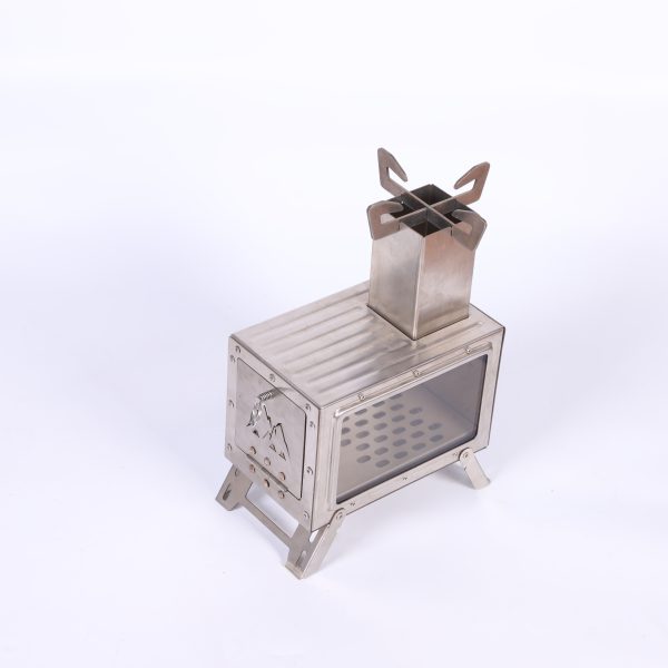IMG_5031 Stainless Steel Stove with Titanium Flue Pipe-Foldable for Tent Use